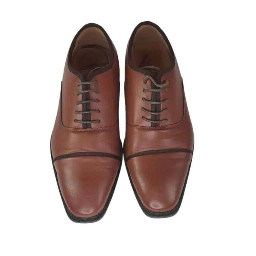 Henry Ferrera Mitch Brown Square Toe Oxford Dress Shoes Men's Size 9‎